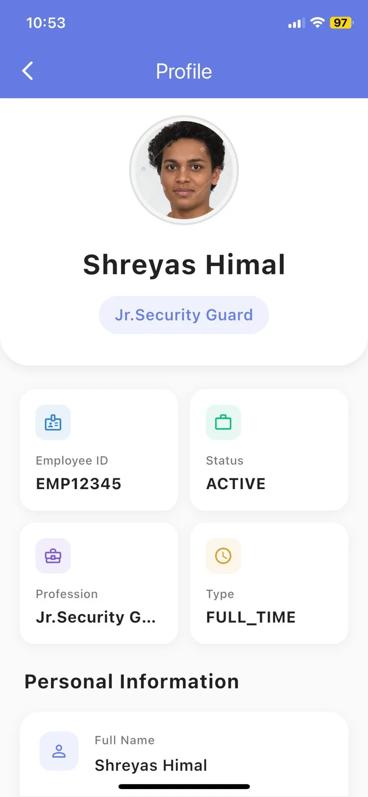 StrataMax Mobile App — Guard profile and certification management